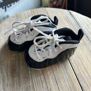 2014 Nike Little Posite One "Concord" White Black Crib Shoes Size 2C Soft Bottom